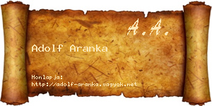 Adolf Aranka névjegykártya
