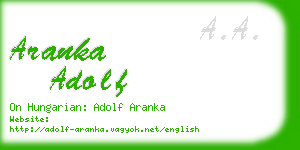 aranka adolf business card